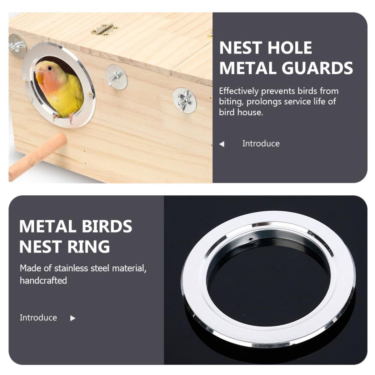 Sosoport 5 Juegos Caja Nido para Loros Disuasivo De Palomas Pajarera Comedero para Pájaros para Ventana Enjaulado Protector Jaulas Cacatúa Acero Inoxidable Silver 10 Uds * 5