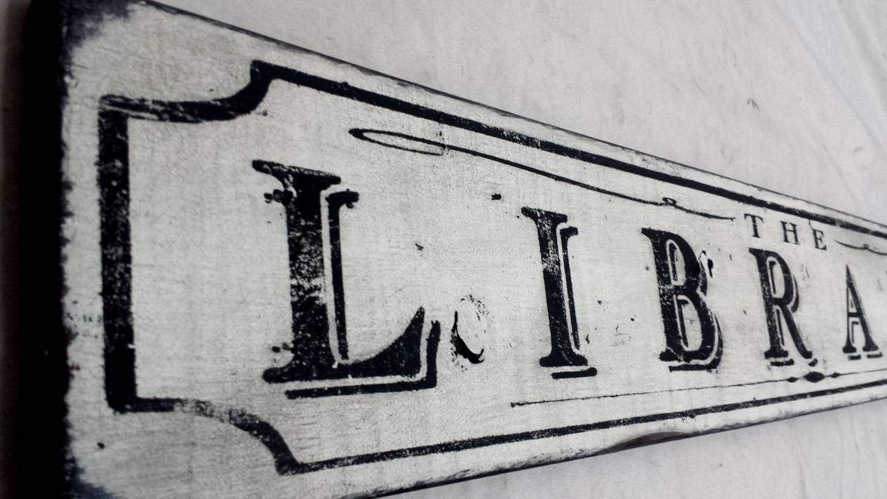 Neti6rns Antique Style The Library Wood Sign Handmade Rustic Wooden Decor