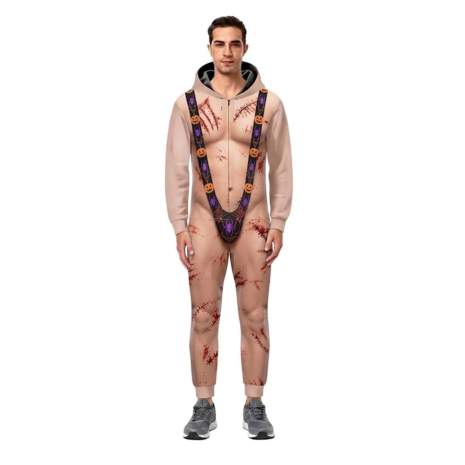 Halloween Onesie Adult Men, Men'S Halloween Costume Funny 3D Print Borat