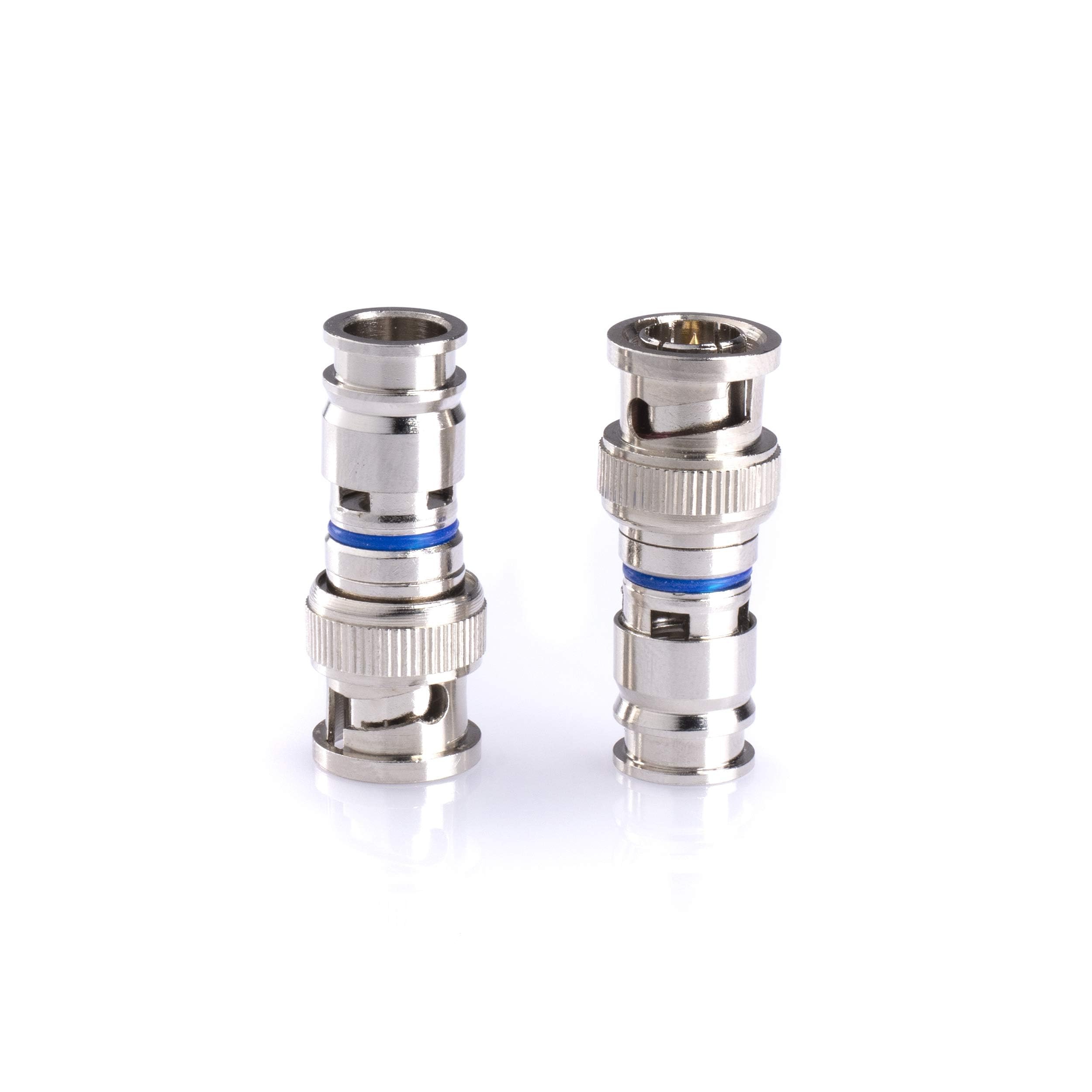 THE CIMPLE CO Lot de 50 connecteurs BNC mâles à compression pour câble coaxial RG59 - Construction solide avec des métaux de haute qualité - Pour vidéosurveillance, SDI, HD-SDI, siamois, caméra de