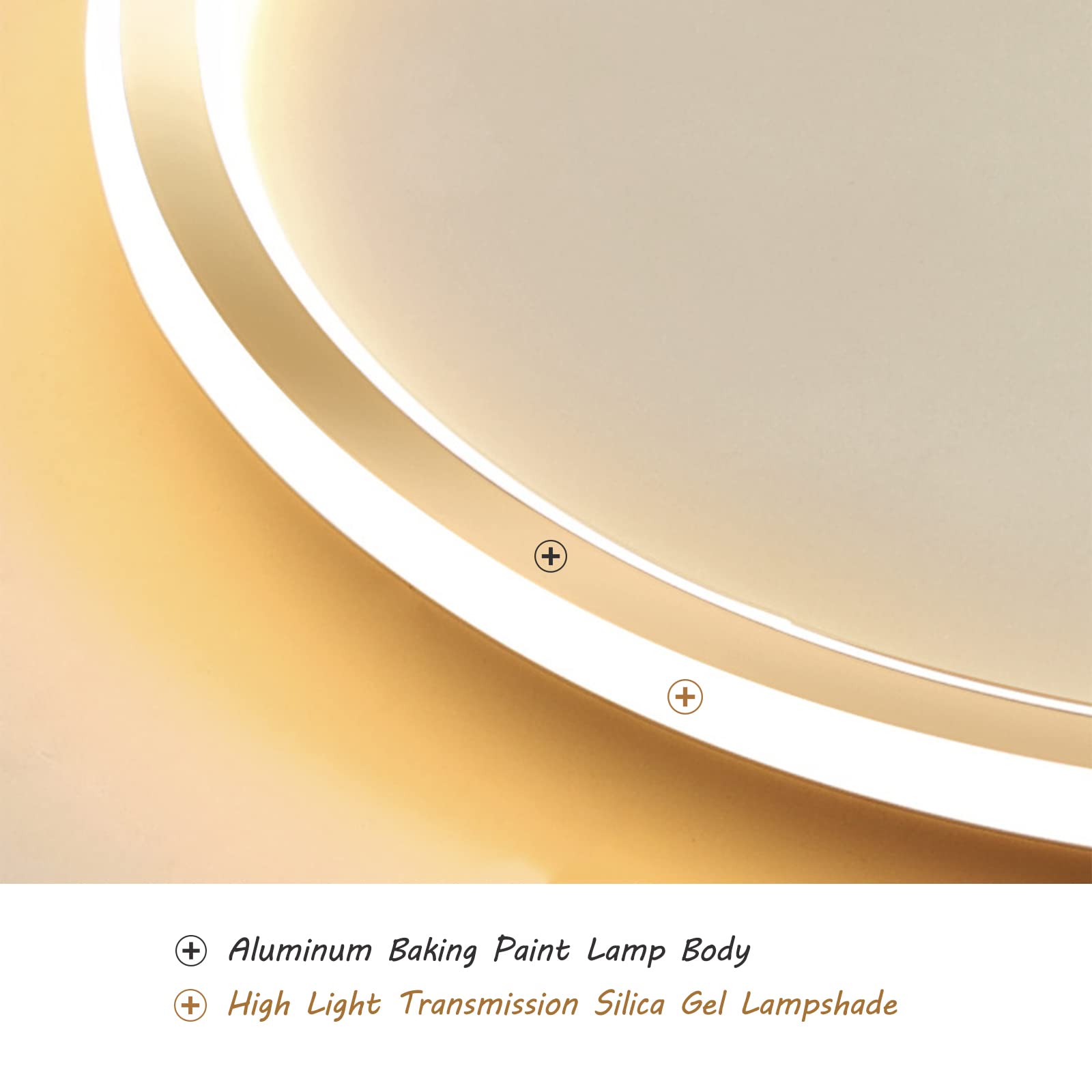 Okrągła lampa wisząca LED, plafon, nowoczesny styl skandynawski, ultra-cienki, okrągły montaż, do salonu lub sypialni, złoty kolor, 3 kolory oświetlenia, 40 cm, 48 W