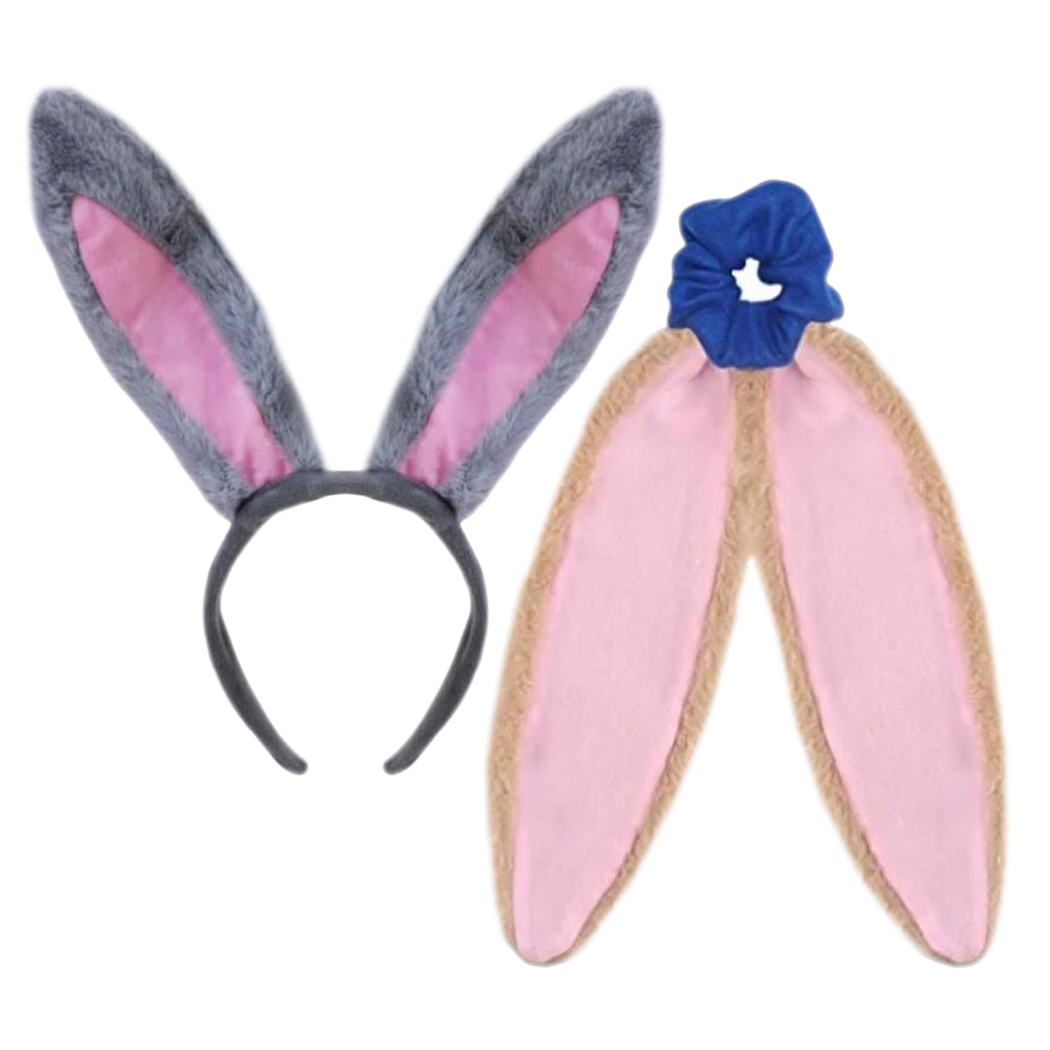 NIDHFG 1 Piece Of Rabbit Ear Headband And 1 Piece Of Rabbit Ear Hair Ring, Cute Plush Hair Accessories, Creative Hair Accessories, Hairstyle Decoration Supplies.
