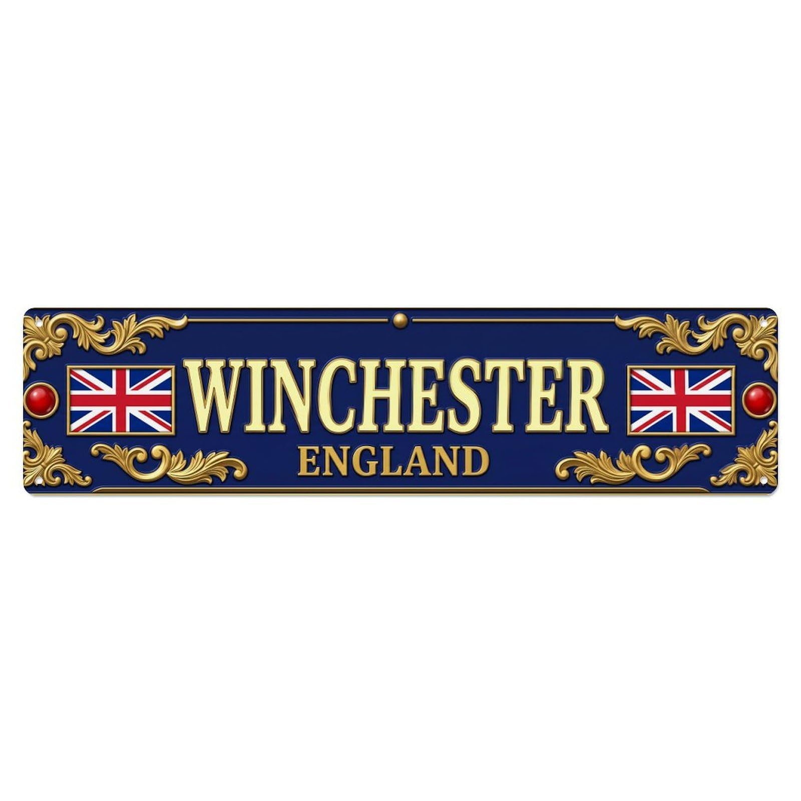 Winchester England Vintage Metal Tin Sign
