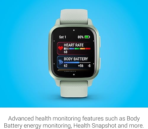 Miniatura 4 de Garmin Reloj inteligente Venu Sq 2 GPS, monitoreo de salud durante todo el día, batería de larga duración, pantalla AMOLED, menta fría (renovado)