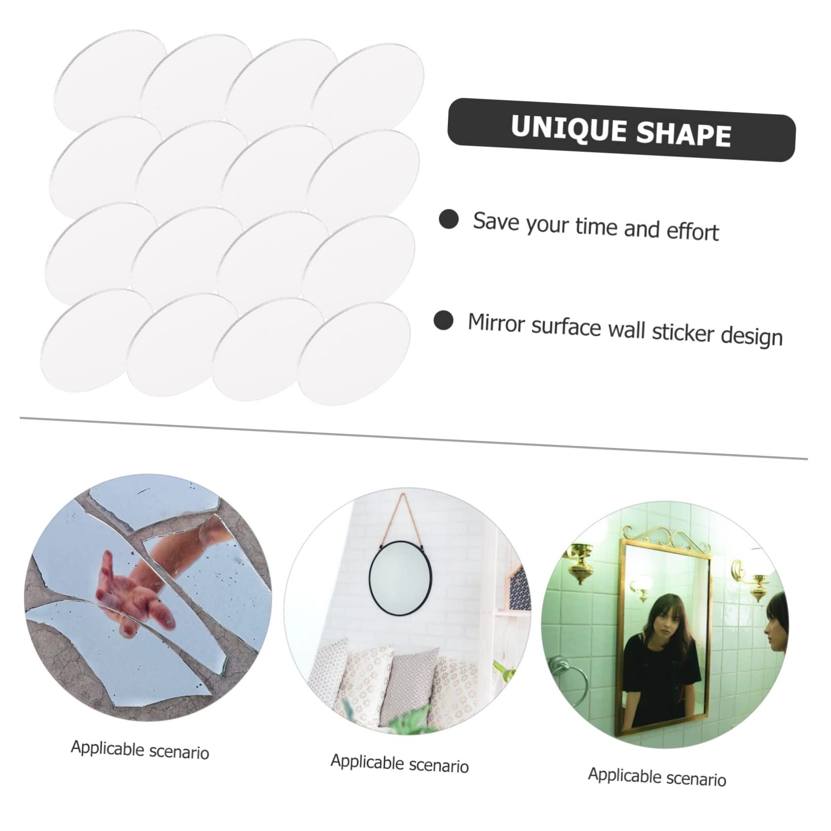 Uonlytech 120stücke Acrylspiegel Aufkleber Flexible Wandspiegel Für Dekoration Selbstklebende Spiegel Für Wohnzimmer Badezimmer Und Möbel Für Kreative Projekte Und Raumgestaltung