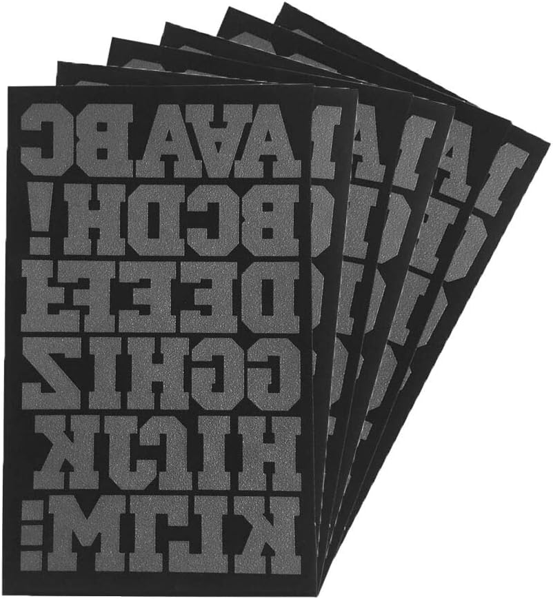 Magfok Iron-on Transfer Letters Black 1-1/2-Inch, 6 Sheet (Black)