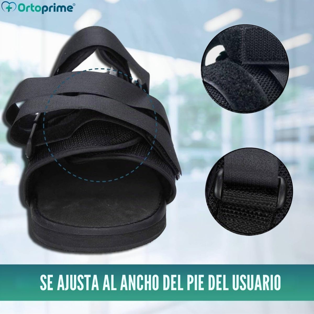 OrtoPrime Zapato Postoperatorio en Talo Ajustable - Calzado ortopédico para operación del pie - Zapato BILATERAL Postquirúrgico (TALLA L (42-44) (Paquete de 2)