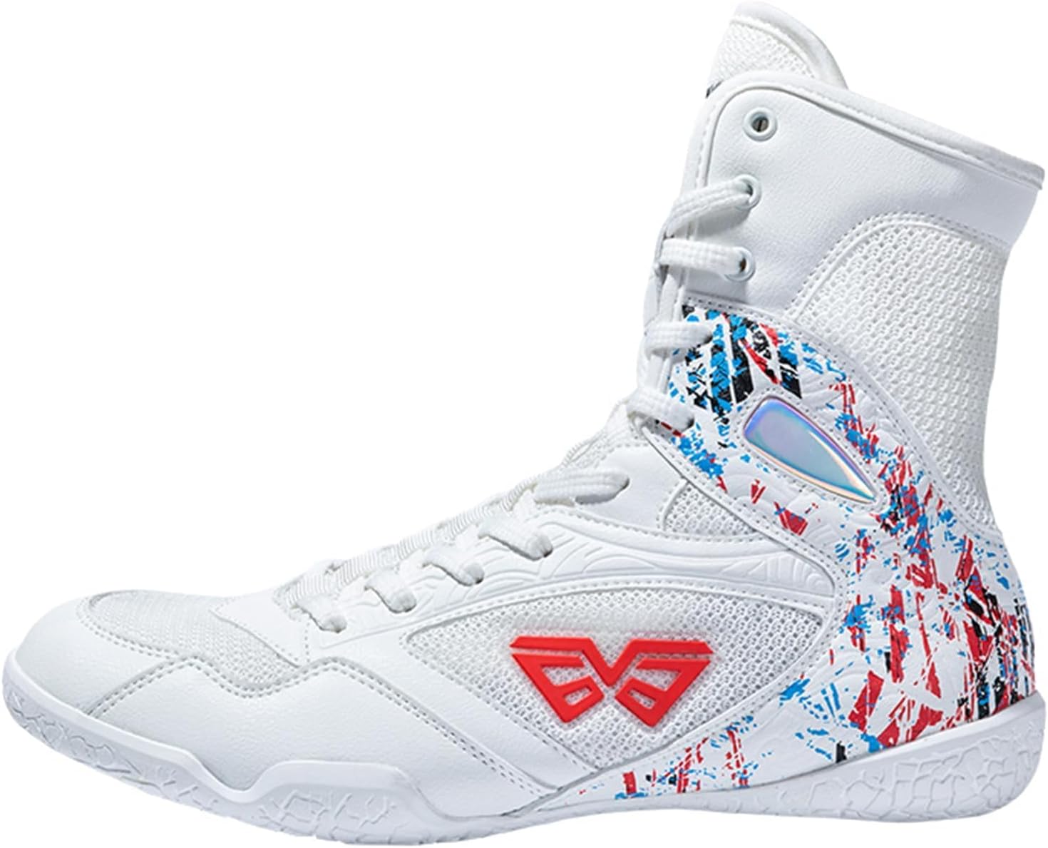 Wrestling Fitness Shoes for Men Women Lace Up High Top Boxing Shoes Non Slip Powerlifting Bodybuilding Gym Footwear