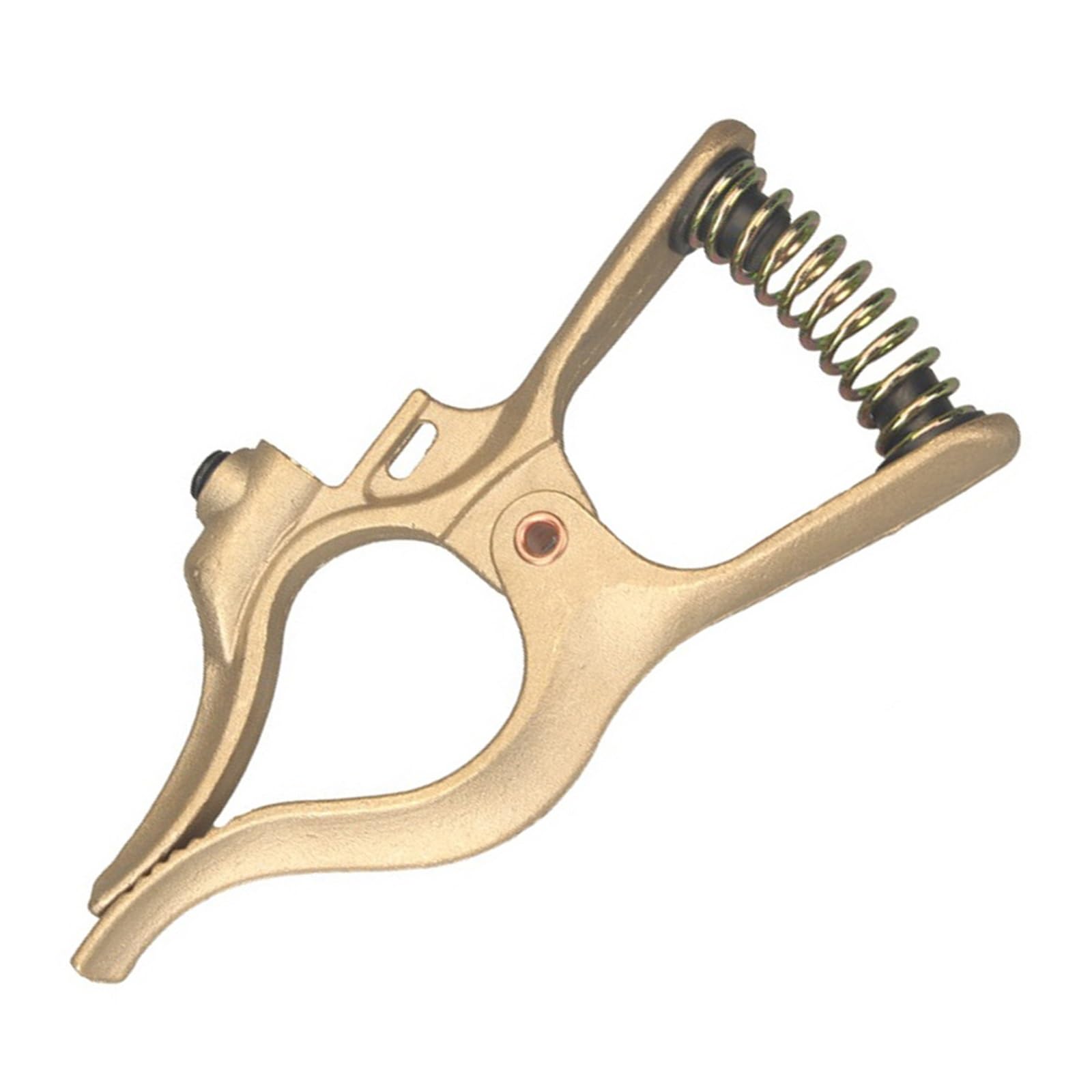 Pinza massa per saldatrice Morsetto di terra for saldatura in ottone Collegamento affidabile Distanza di serraggio massima Costruzione di 46 mm