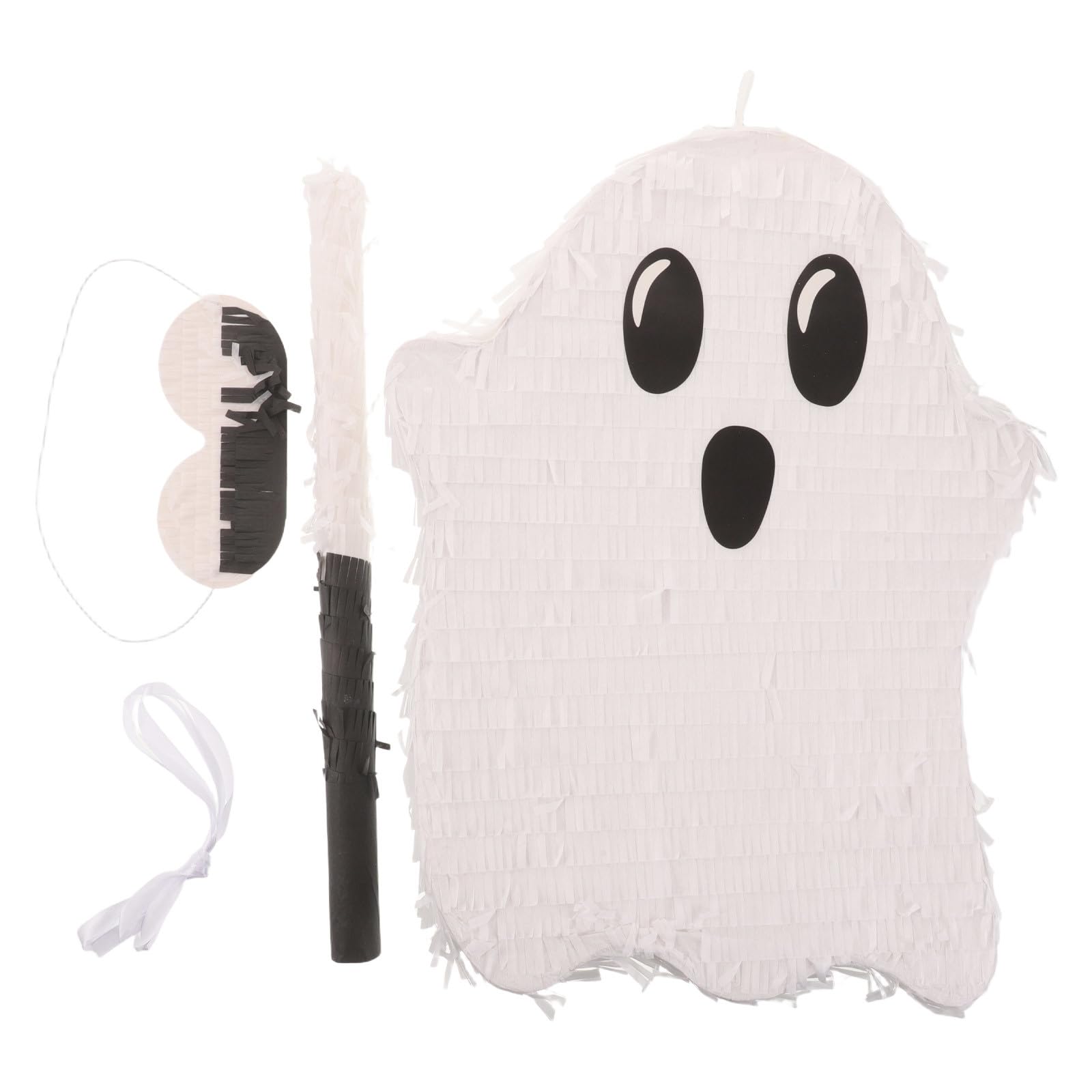 FOMIYES 1 Set de Piñata Fantasma de Halloween Rellena - Divertido Juego de Fiesta Piñata Decoración Colgante - Artículos para Fiesta de Halloween - Rompe con Palo y Venda para los Ojos