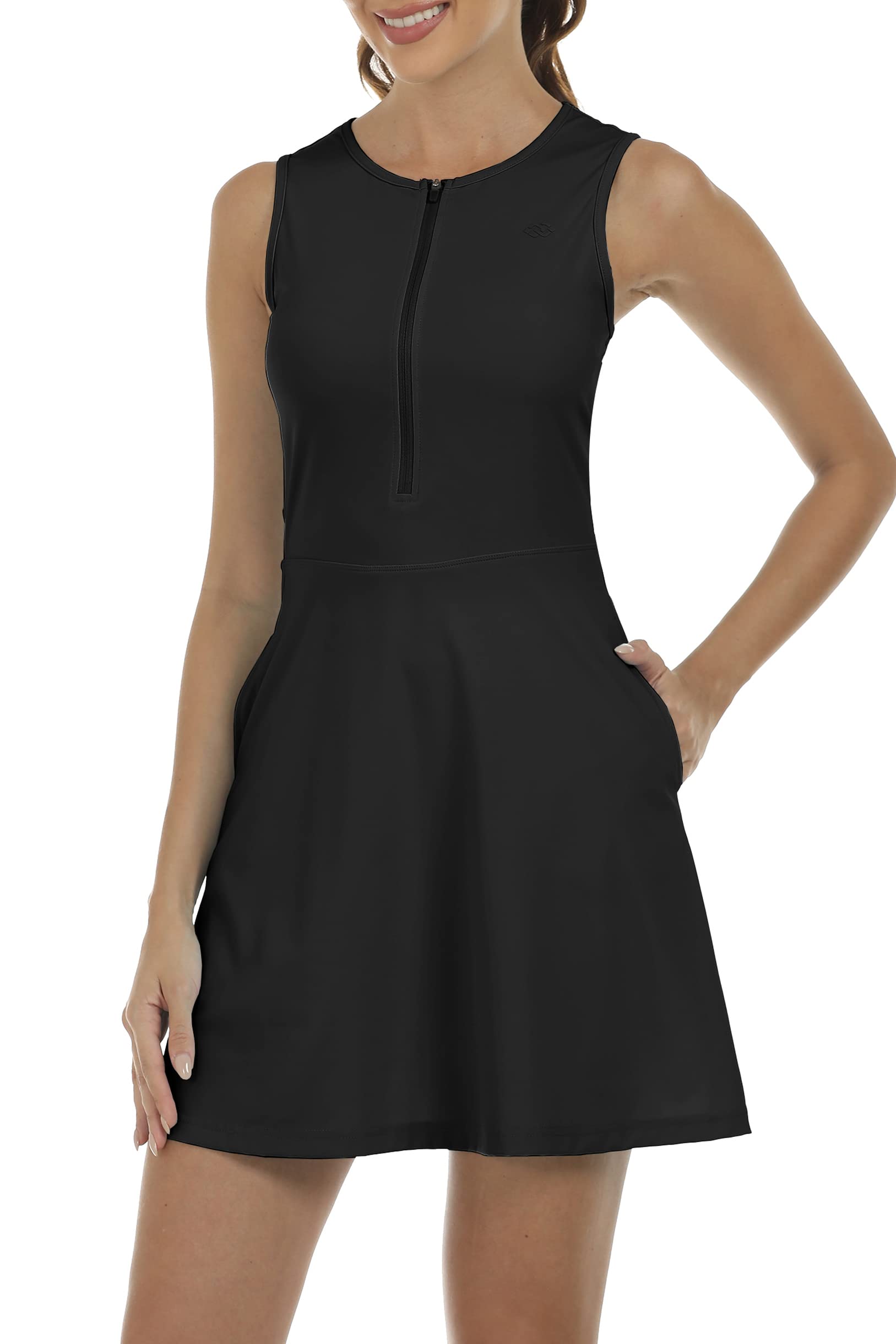 JINSHI Vestido Tenis Golf Mujer con Pantalones Cortos Vestidos Sin Mangas Deportivo para de Ejercicio Correr Entrenamiento Casual