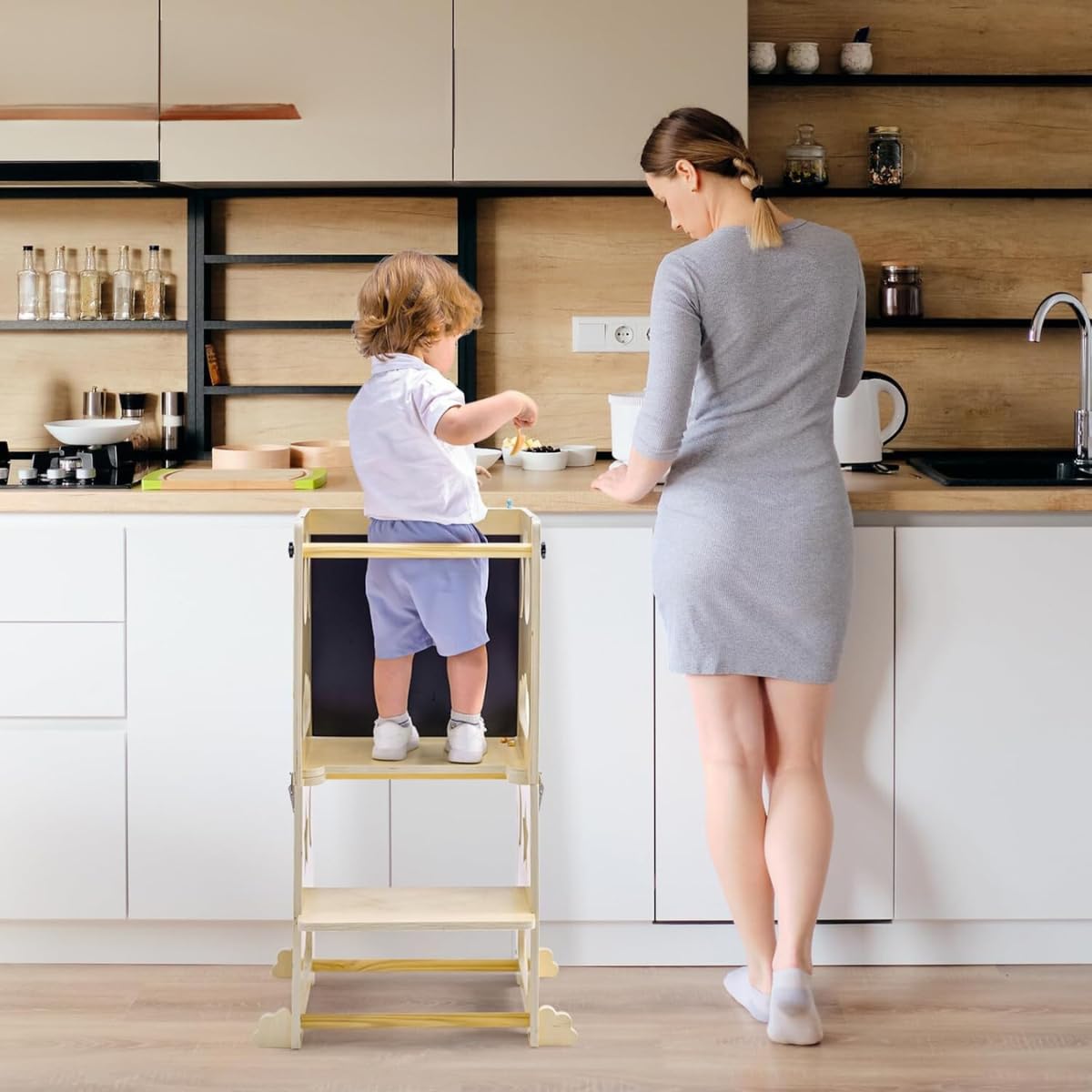 Torre de Aprendizaje Montessori ATAA Stool con Taburete Extraíble