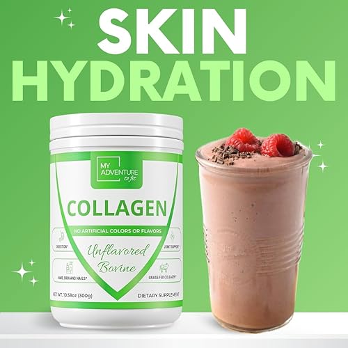 Miniatura 7 de My Adventure to Fit Colágeno hidrolizado para mujeres, polvo de colágeno alimentado con pasto para el crecimiento muscular y proteína de colágeno,