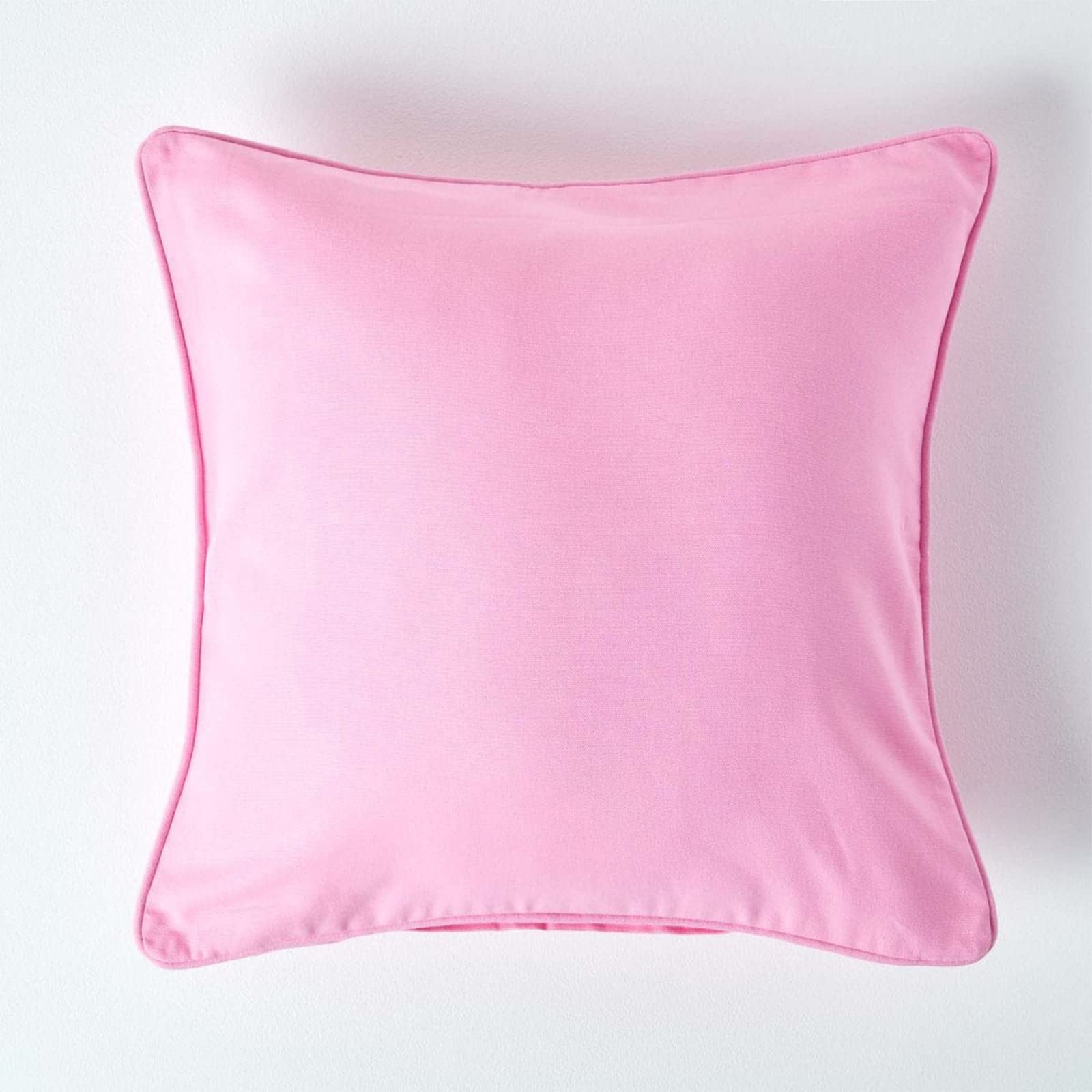Homescapes (60 X 60 Cm, ) Cotton Plain Cushion Cover Pink