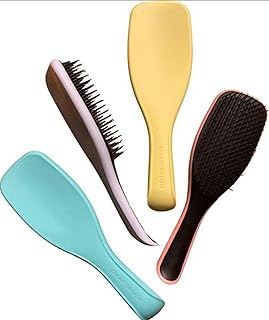 Detangling Hair Brush, Set of 4, Assorted Colors (Yellow, Blue, Pink, Black)