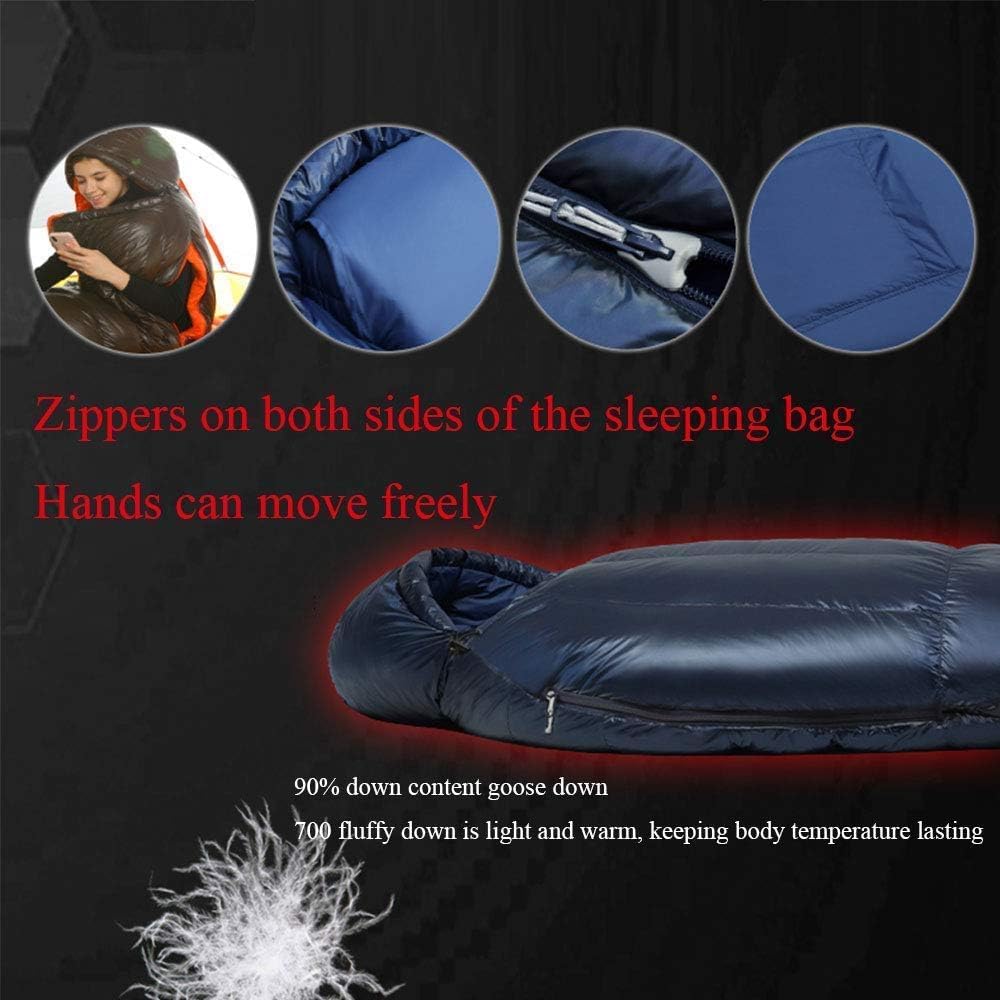 Saco De Dormir, Saco De Dormir De Plumas Invierno Adulto Deportes Al Aire Libre Acampar Menos 20-40 Grados Saco De Dormir De Plumas De Ganso Frío Y Cálido, Rojo, Negro, Gris, Rosa