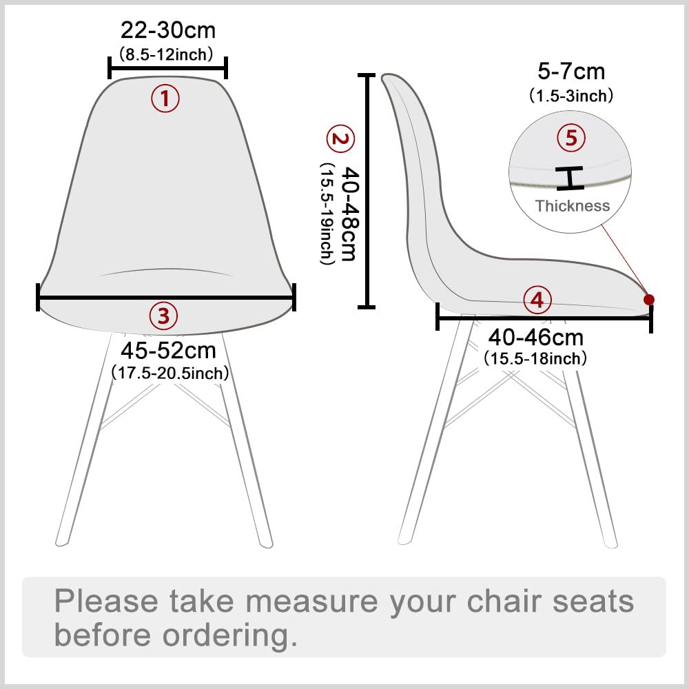 Fundas para Sillas Escandinavas Cubierta de Silla Escandinavo Cubre Sillas de Comedor 4 Piezas Baile de Flores