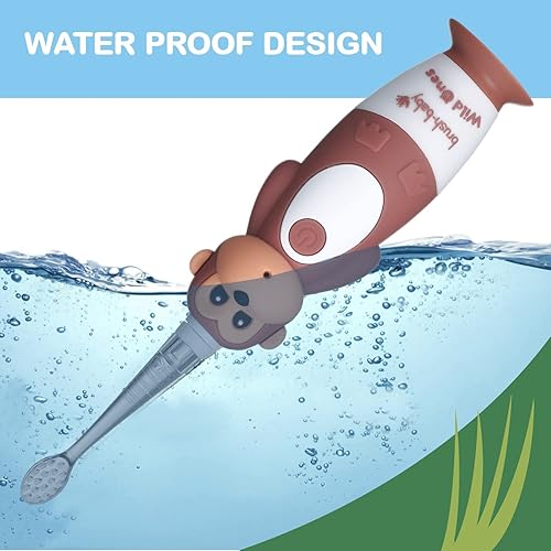 Miniatura 7 de brush-baby WildOnes - Cepillo de dientes eléctrico recargable para niños, 1 mango, 3 cabezales de cepillo, cable de carga USB, para edades de 0 a 10