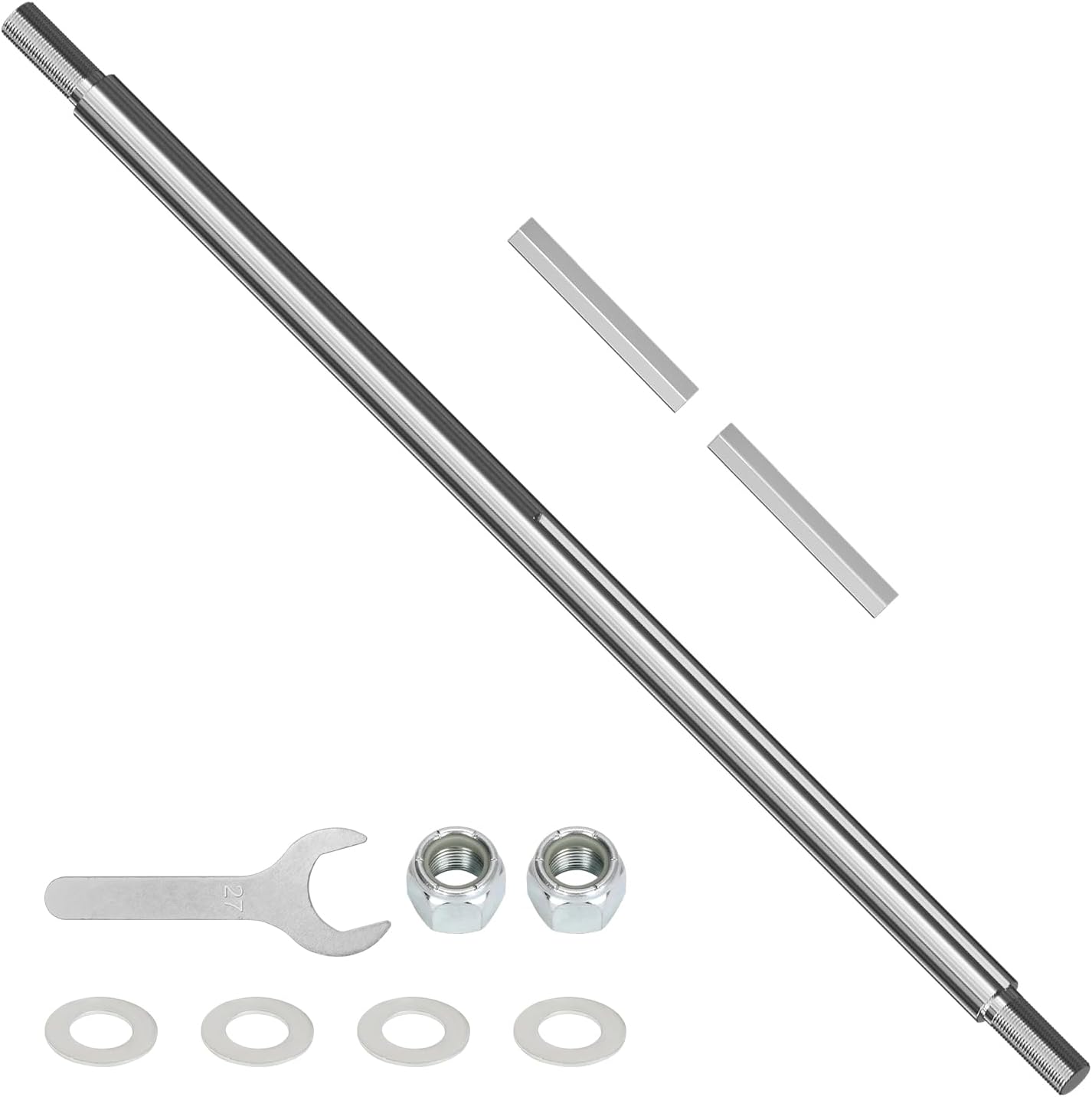 40 Inch Go Kart Rear Axle Kit Compatible with ATV Quad 4 Wheeler Dune Buggy Trailer, Go Cart Live Axle Shaft with 1" Diameter 3/4" Step Down 3/4-16" Fine Thread & 1/4" Keyway Heavy Duty Parts