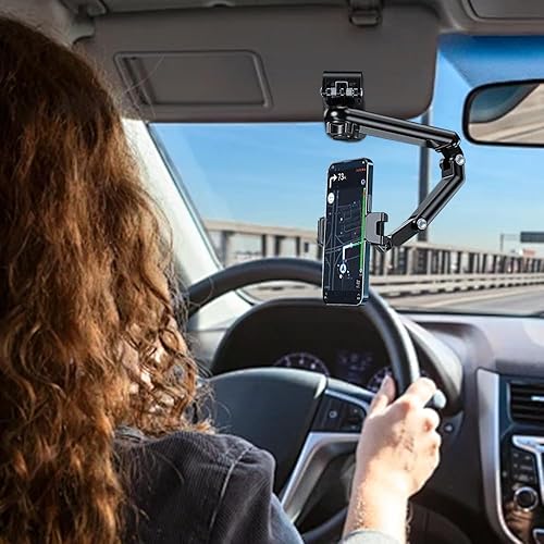 Miniatura 5 de Soporte para teléfono para visera solar, 2026 nuevo 1080 multifunción parasol universal giratorio de 360 grados, soporte de teléfono para automóvil,