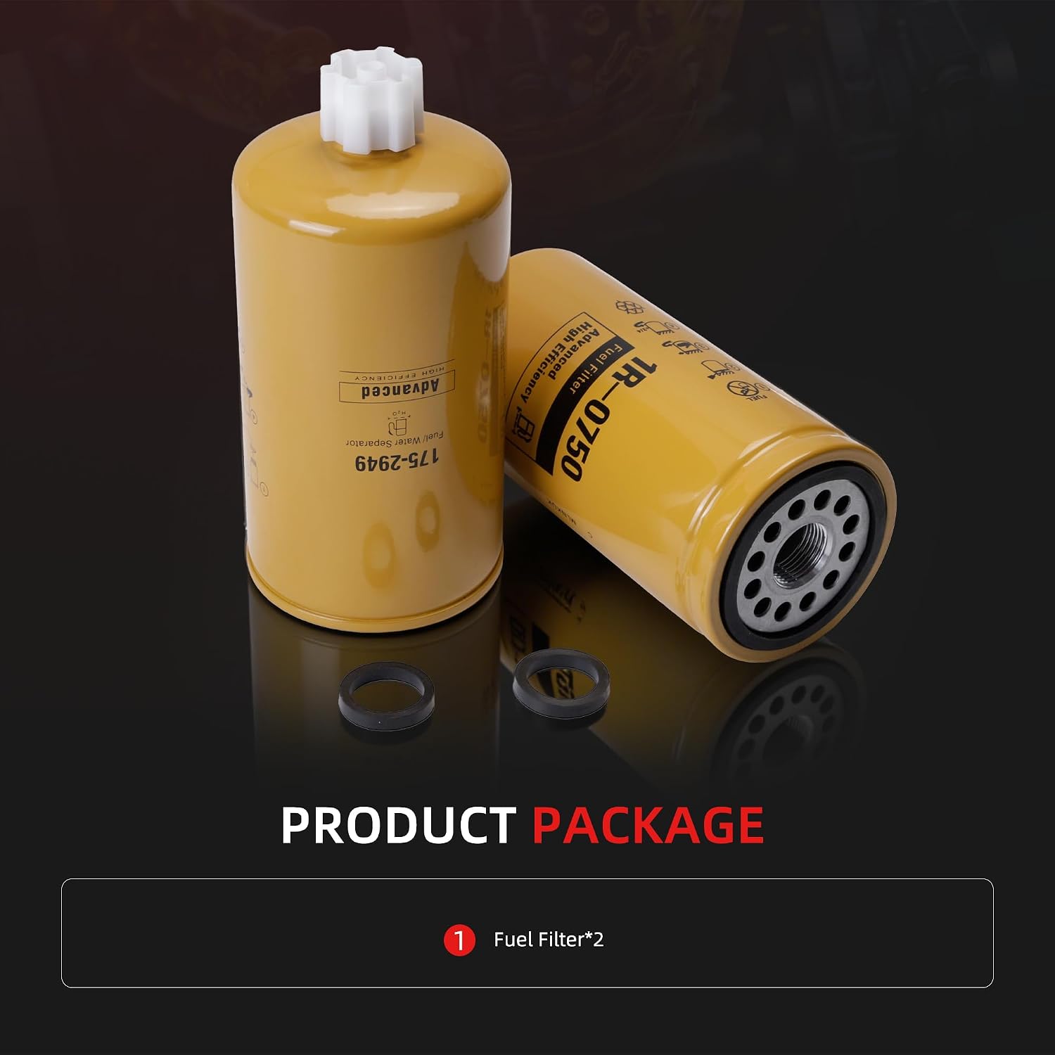 Fuel Filter Fit for FASS Lift Pumps, for CAT 175-2949 & 1R-0750, Replace 1R-0750, 175-2949