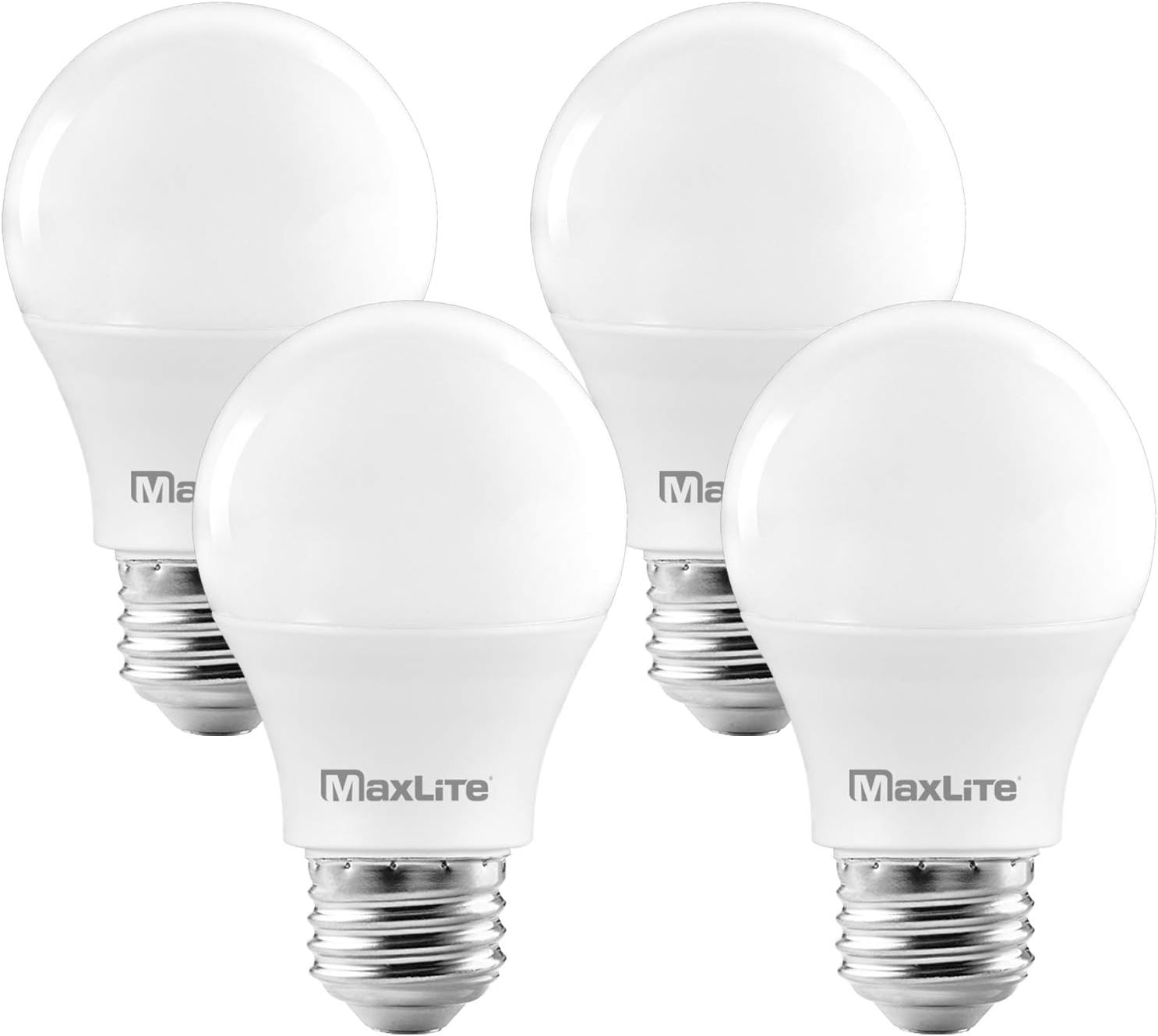 A19 LED Bulb, Enclosed Fixture Rated, 60W Equivalent, 800 Lumens, Dimmable, E26 Medium Base, 2700K Soft White, 4-Pack