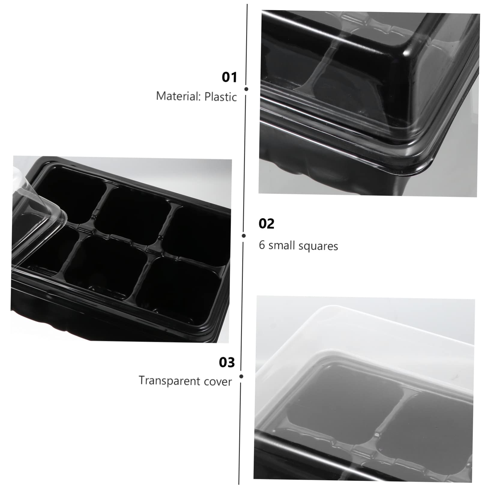 Plateaux Alvéolés pour Semis 6 Trous, Lot de 10 Sets de Sets de Plastique