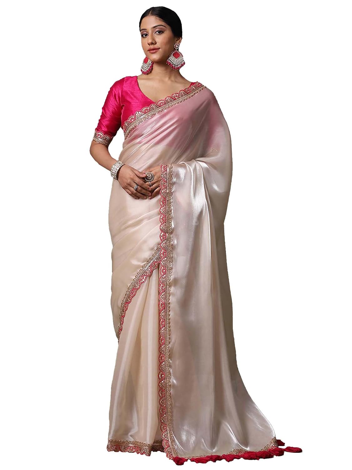 SAREE MALL Women's Net Solid Saree With Unstitched Blouse Piece (RADHA2001_RX_Parent) - Review, Price and Buying Guide