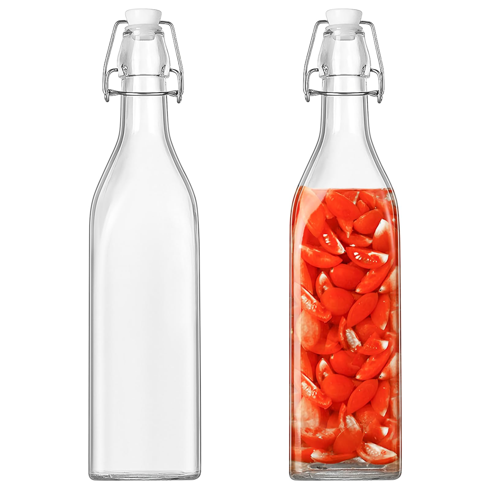 Amazon.com: 2 Pack Swing Top Glass Bottles,Pressure Safe Flip Top