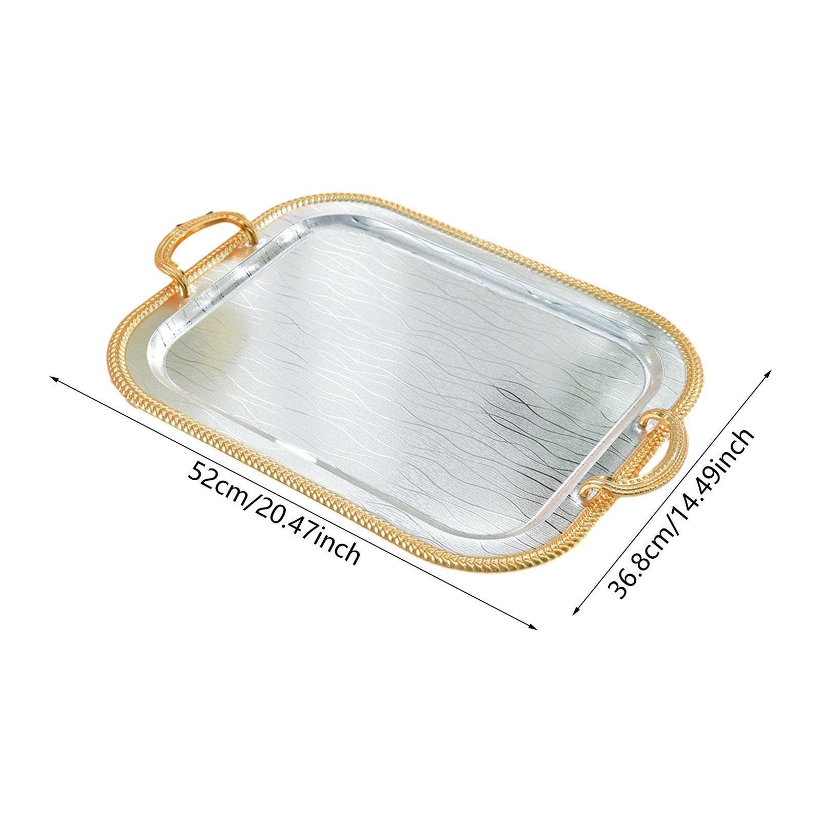 Bandeja de Servir, Soporte para Taza de Té, Hierro Forjado, Expositor de Cosméticos, Perfumes Y Maquillaje, Bandeja Decorativa para Tocador, Baño, L
