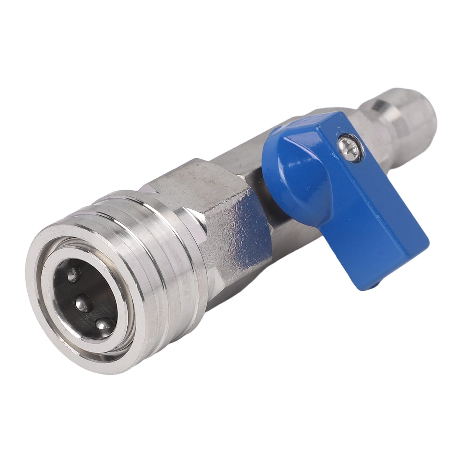 Válvula de bola de acero inoxidable de alta presión de 3/8 pulgadas para lavado a presión, clasificación de 4000 PSI, incluye cinta resistente a fugas