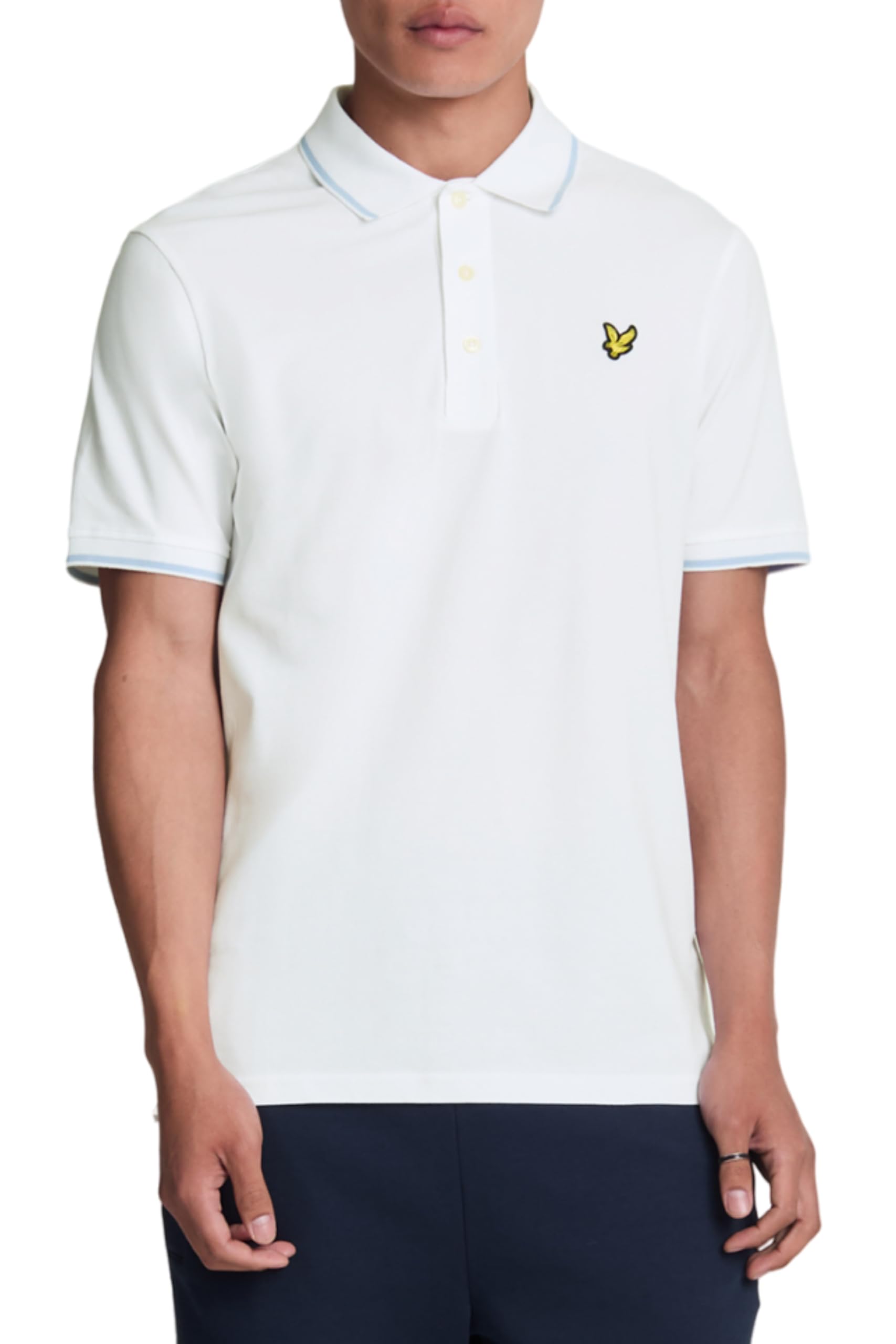 Lyle & Scott Men's White/Light Blue Tipped Polo Shirt