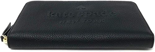 Miniatura 4 de Kate Spade Neda Larchmont Avenue Pebble - Cartera de piel con logo en relieve, portafolios con cierre., M, Negro