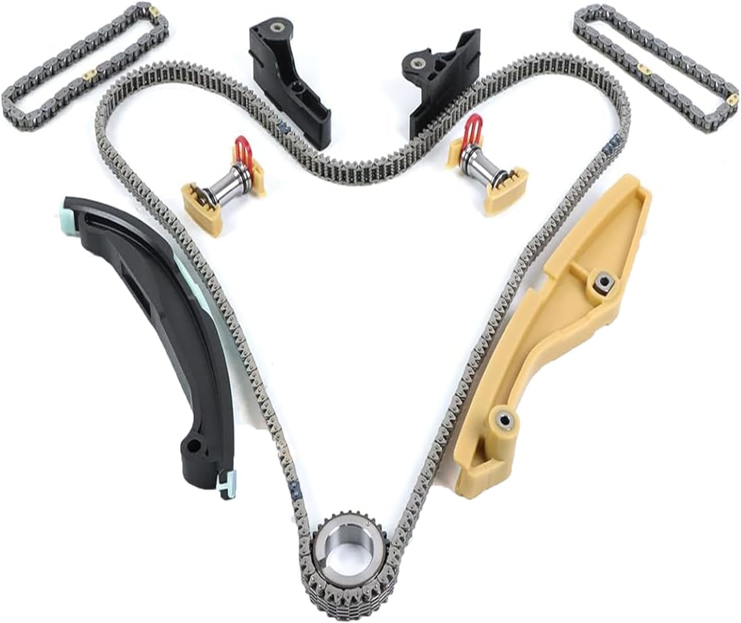 Engine Timing Chain Kit, for Lincoln Taurus Transit Explorer F150 Cam Phaser VVT Set OE# AT4Z6L266B, AT4Z6K297B, AT4Z6K254A, AT4Z6B274A, AT4Z6K297A, AT4E6K297, AT4Z6K255A Timing Part