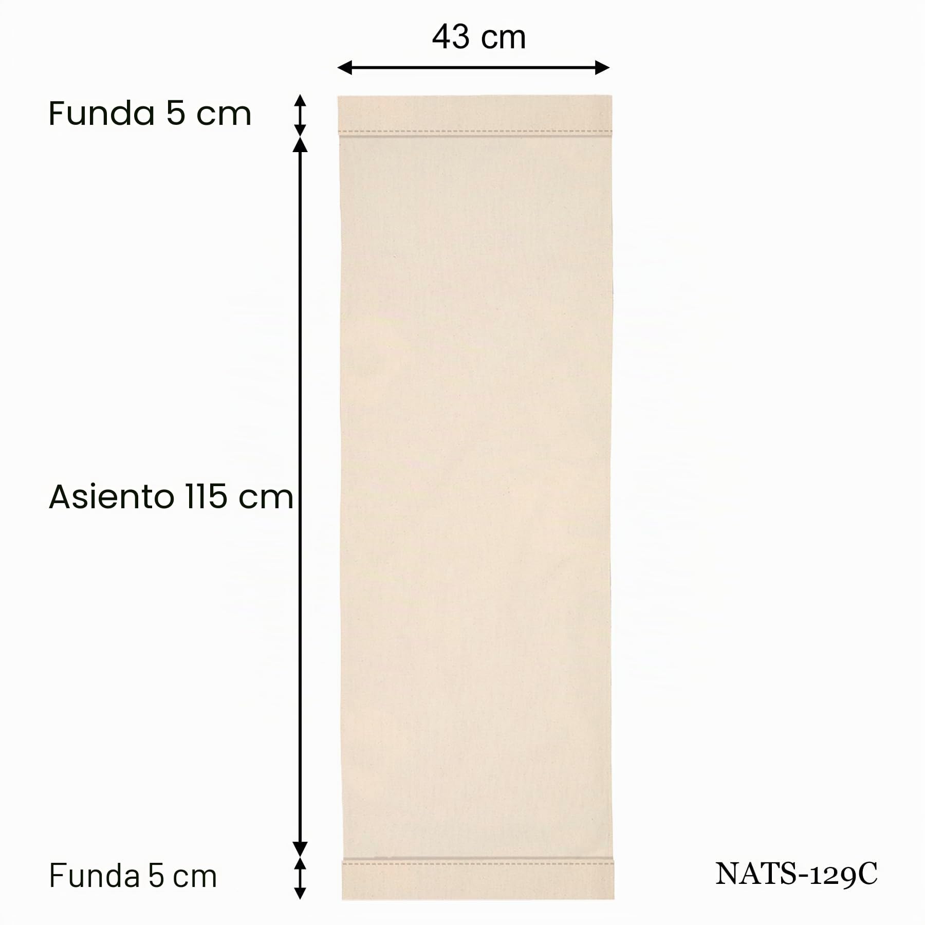 Tela de algodón Grueso de 125 x 43 cm, Tejidos de Repuesto para chileno de algodón Grueso Premium, Color Beige Crudo