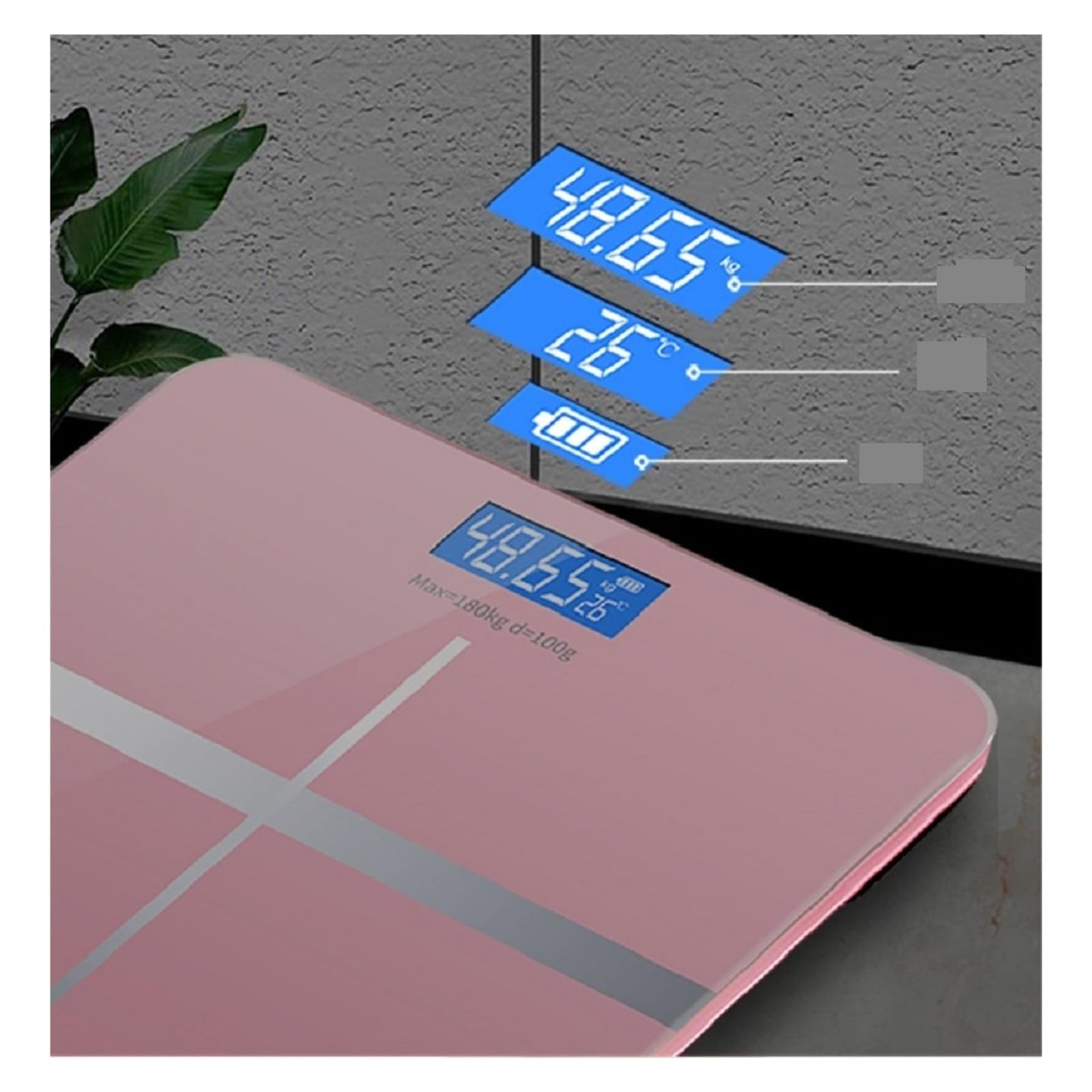 Bilancia Digitale Wireless Intelligente In Vetro For Il Grasso Corporeo Elettronica Da Bagno Con Display A LED For Ricarica USB Preciso E Facile Da Leggere(White weight scale)
