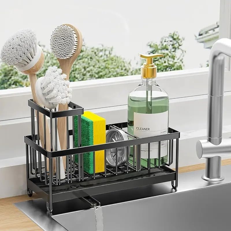 Image of TAZLYN Stainless Steel kitchen sink soap holder stand for kitchen organizer