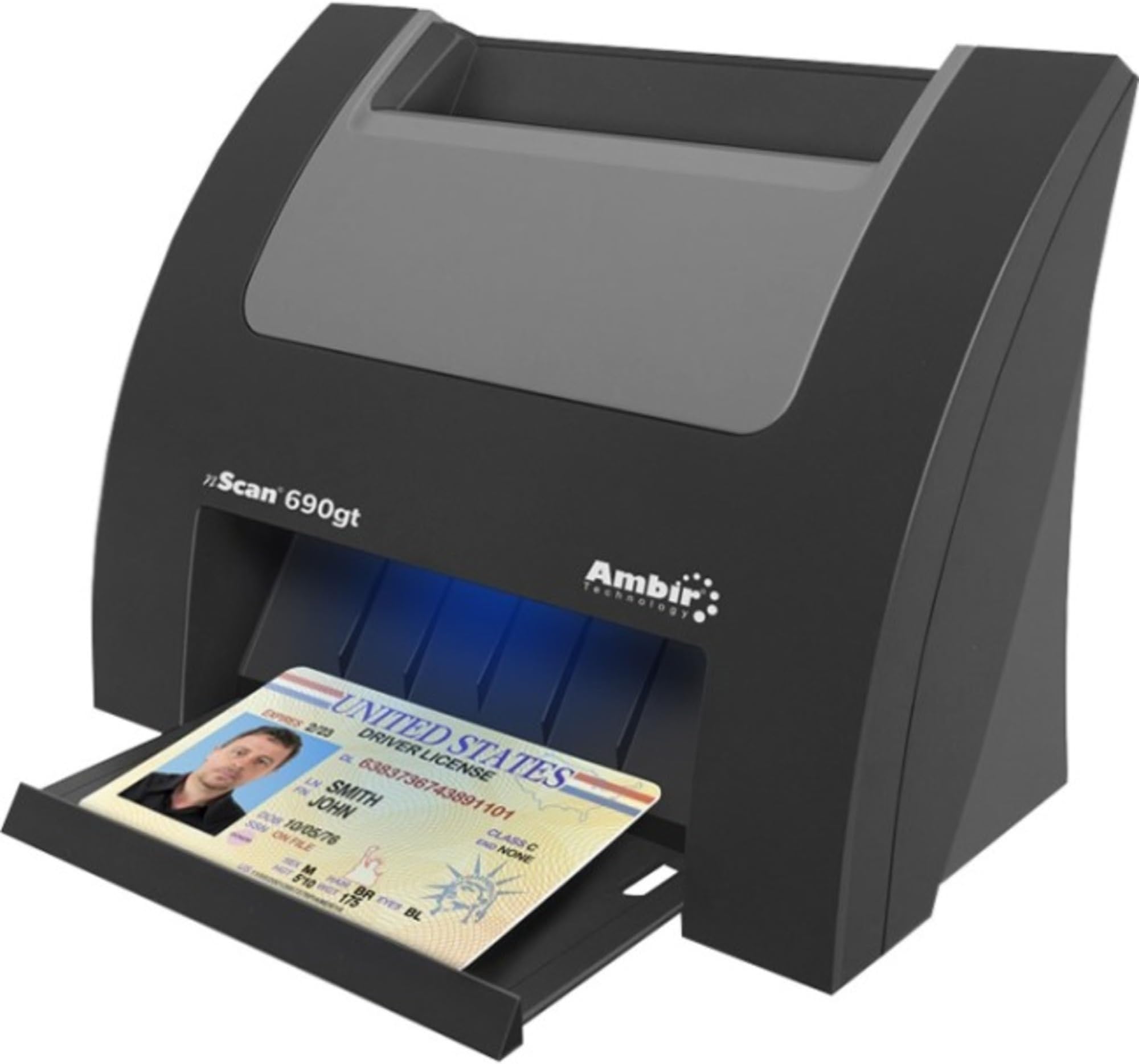 Nscan 690GT Duplex ID Card Scanner W/Ambirscan for Athenahealth, Multicolor