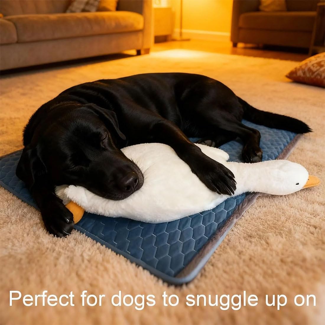 Large Plush White Duck Dog Toy, Upgraded Goose Indestructible Dog Toys, Super Soft Plush Stuffed Animal Toy Duck Plush Toy for Pets Dogs (50in)
