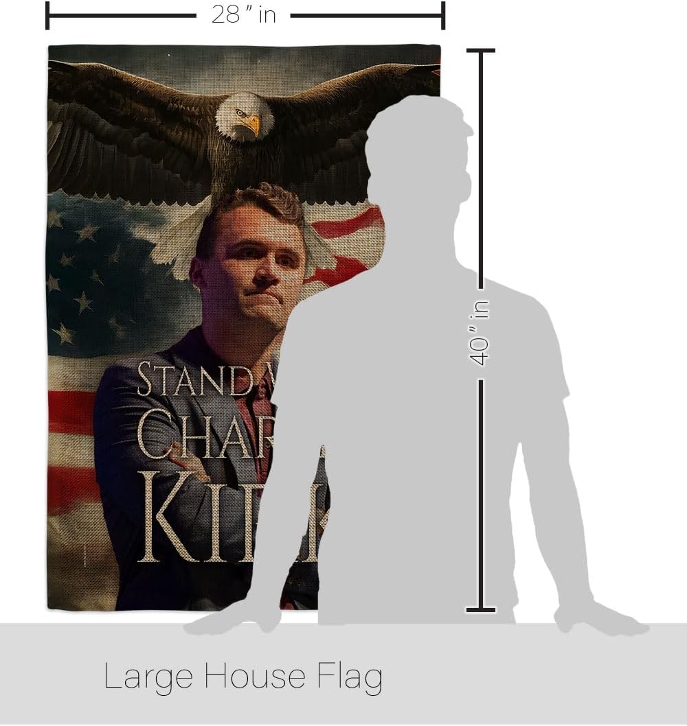 Stand With Charlie Kirk Burlap Flag Vintage American Flags For Outside House We the People Sign Patriot Canvas Poster Quote Memorial Decorations Garden Remembrance Gifts