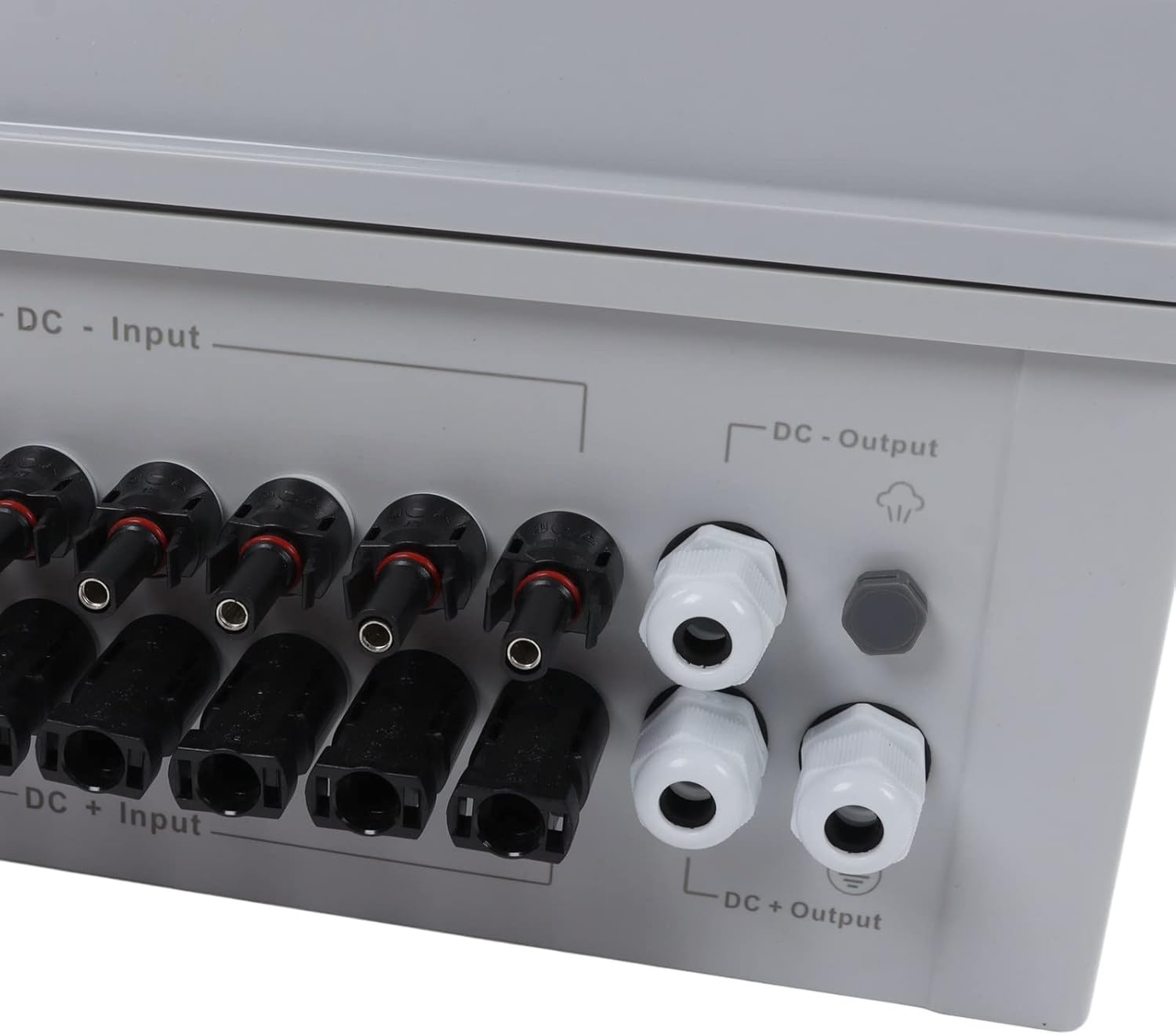 Focket 8 String PV Combiner Box, Waterproof Solar Combiner Box with 80A Circuit Breaker, 10A Rated Current, Arreste & Solar Connector for On/Off Grid Solar Panel System