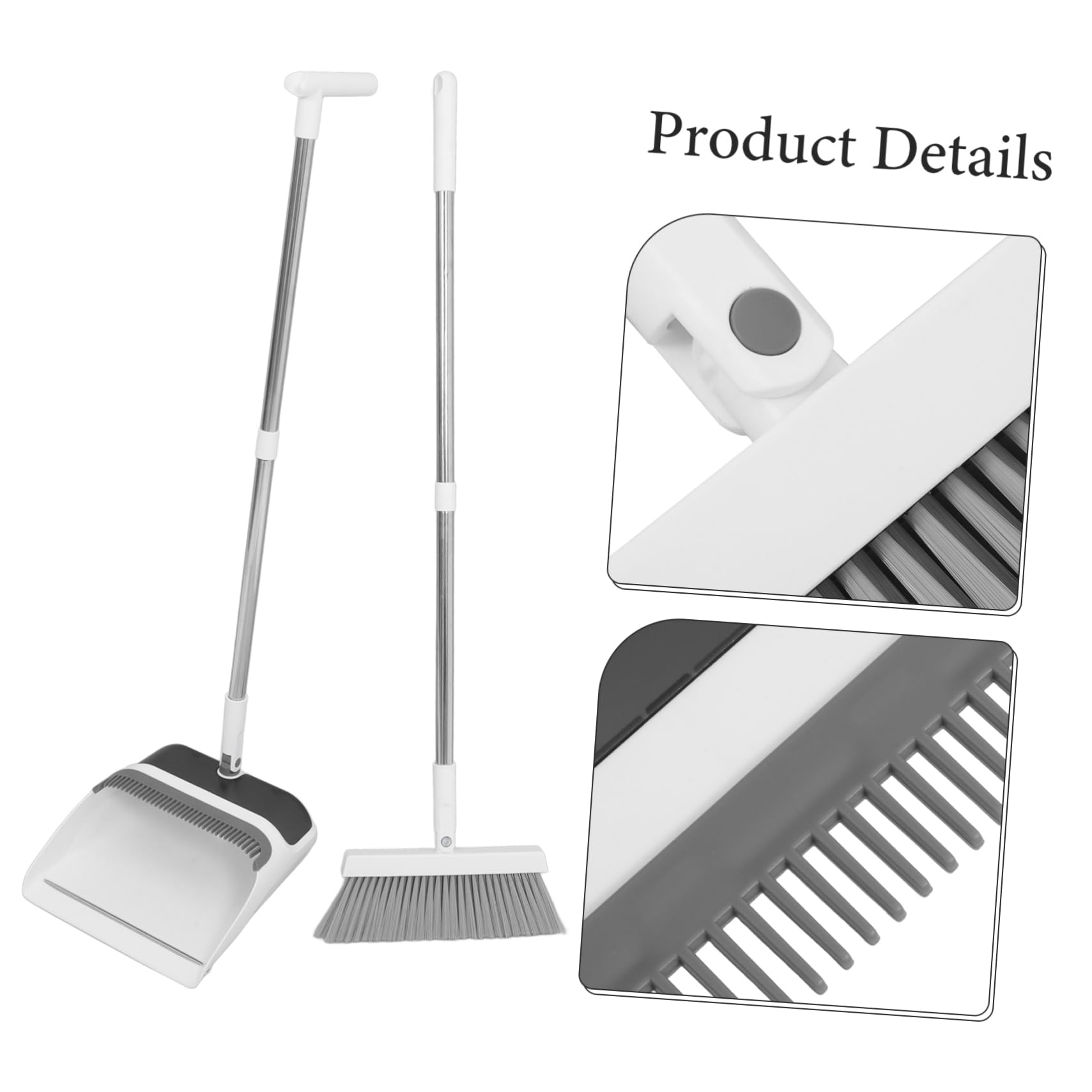 Anneome Haushalts Besen und Kehrschaufel Set mit Langem Ergonomischem Stiel Weichen Flexiblen Borsten für Gründliche Bodenreinigung Praktisches Teiliges Set für Einfache Müllaufnahme und