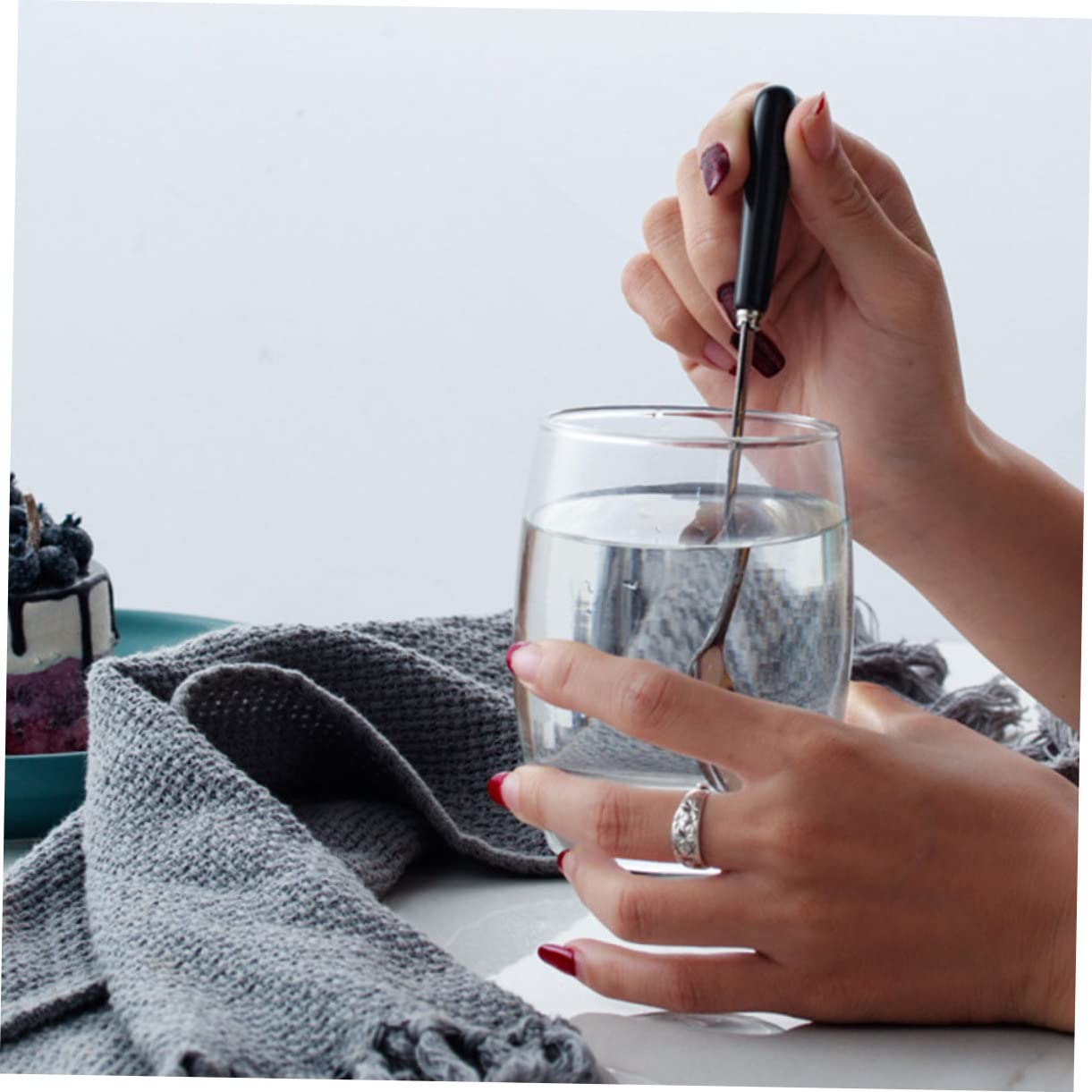 NAMOARLY 3pcs Stainless Stirring Spoons Long Handle Mixing Spoons for Home Bar Restaurant