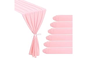 6-Pack Pink Chiffon Table Runner for Romantic Occasions
