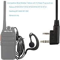 Retevis RE3120 Rádió Fejhallgató 2 Tűs C-Típusú Headset JUCJET RT24 RT27 RT668 Baofeng BF-888S Kenwood Walkie Talkie Kompatibilis (2 db) 4