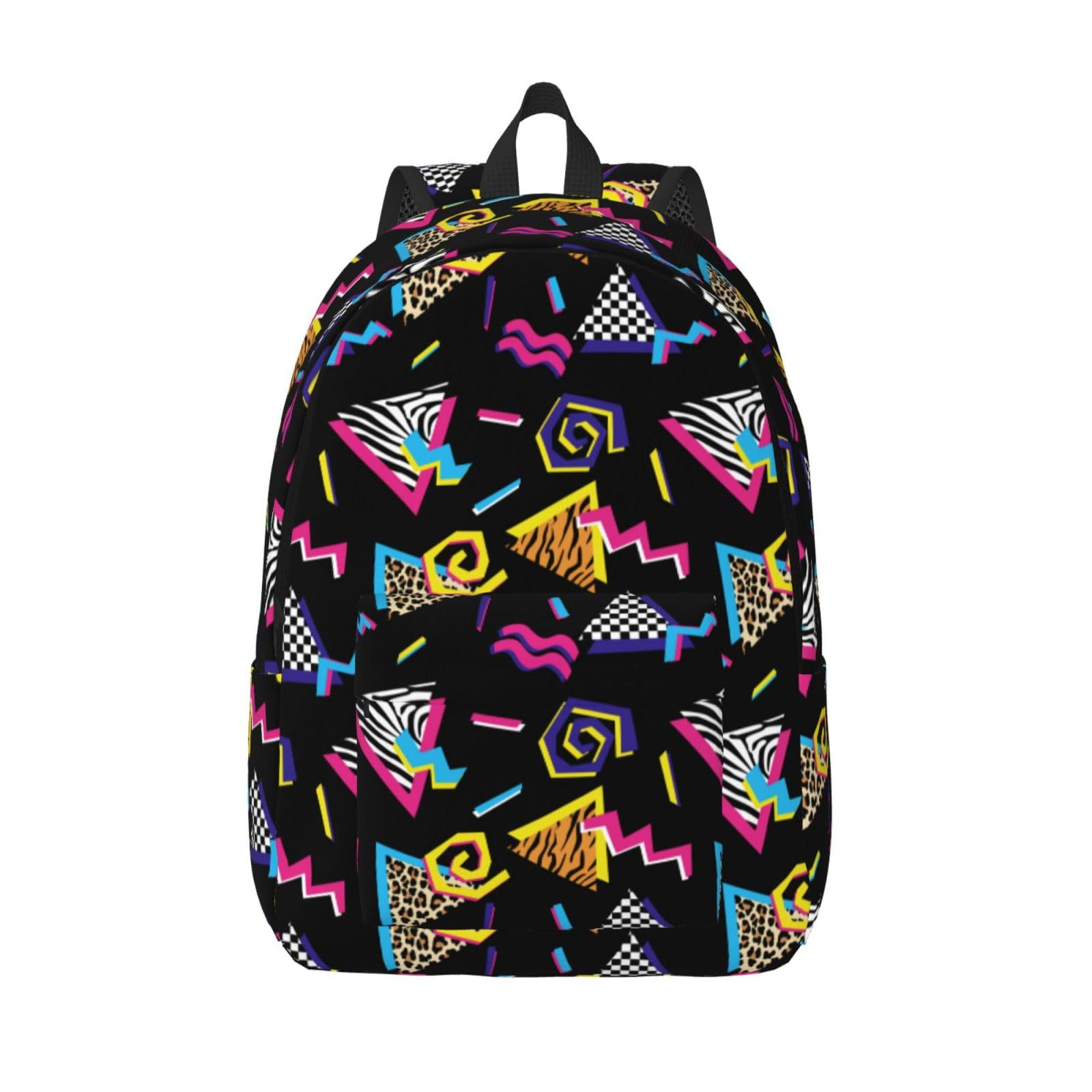 fifbird Unisex Backpack Cool 80s 90s School for Women Lightweight Canvas Bookbag Casual Laptop Daypack for Travel Outdoor Schoolbag Backpacks