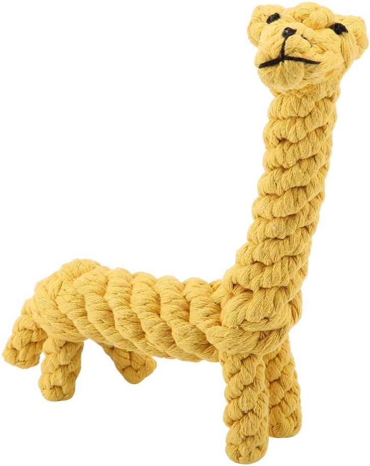 Dog Rope Toy - Cotton Rope Knot Puppy, Pet Puppy Dog Cotton Rope Chew Toys for Teeth Cleaning, Giraffe Design image 4