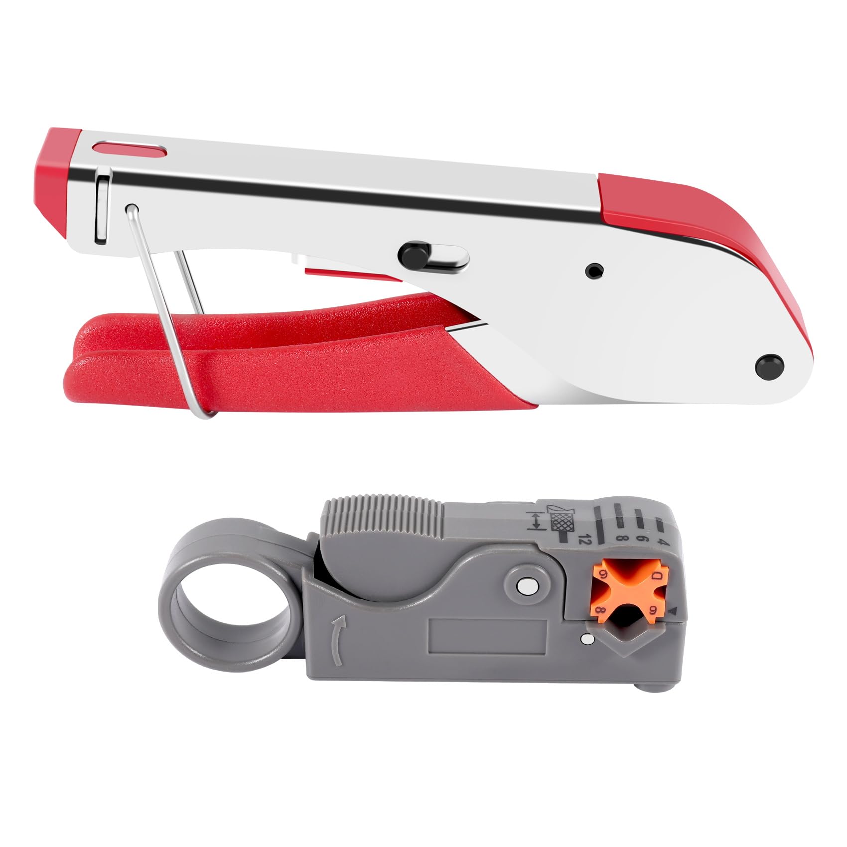 Ocnvlia New Multi Compression Coaxial Cable Crimping Tool F Rg6 Rg58 Rg59 Connectors Coax Crimper Coaxial Cable Stripper