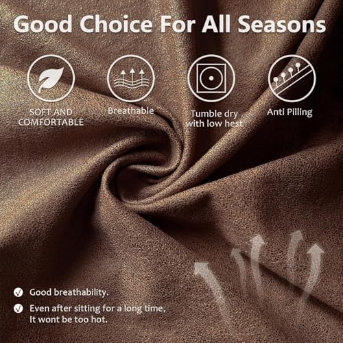 Image of molasofa Loveseat Recliner Slipcover Large Size Oversized - 6 Piece Stretch Leather Like Recliner Sofa Cover for 2 Seat Dual Reclining Loveseat Couch Furniture Protector (Light Brown)