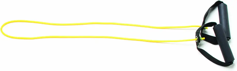 CanDo Exercise Tubing with Handles, Yellow, 18 Inch